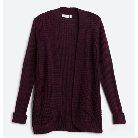 Rd style Chunky Knit Open Front Cardigan in Burgundy. Size S - Picture 1 of 8